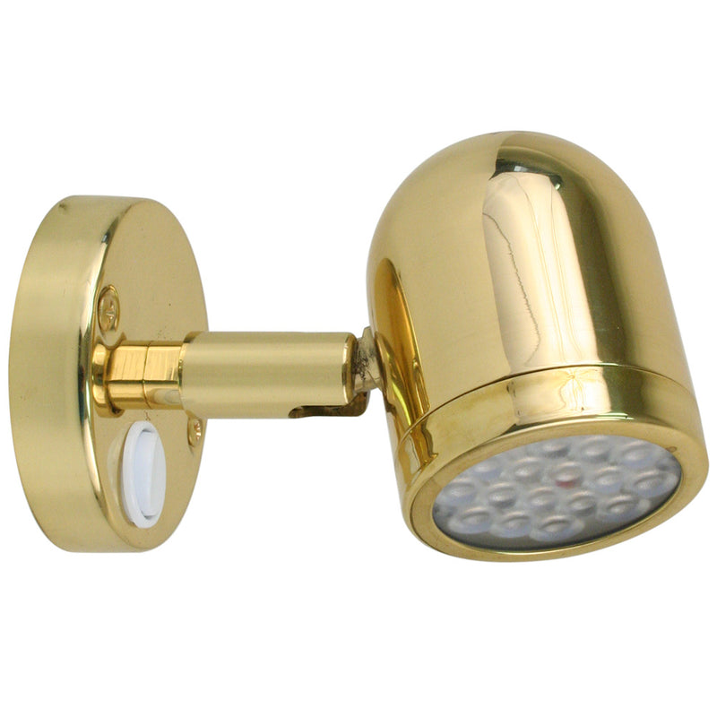 Scandvik LED Brass Reading Light - 10-30V [19052P]-Angler's World