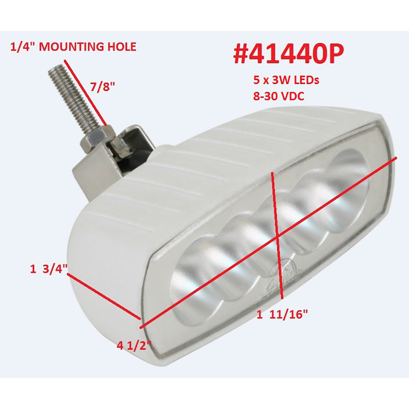 Scandvik Bracket Mount LED Spreader Light - White [41440P]-Angler's World