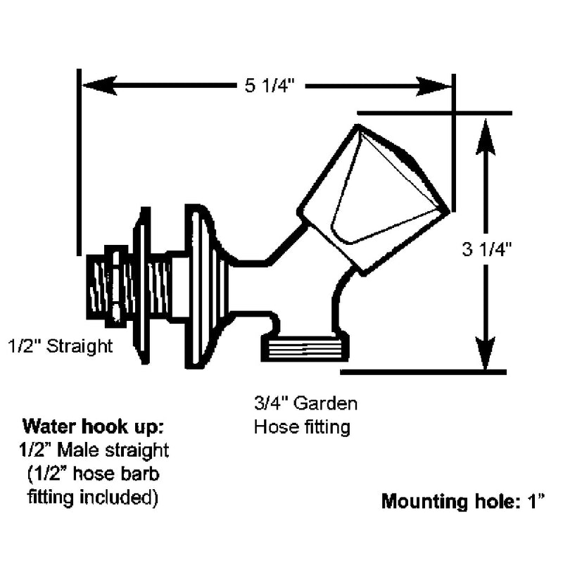 Scandvik SS Washdown Spigot [10187P]-Angler's World