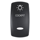 Pacer Actuator - 'COCKPIT' f/V Series Contura Switches - Black - Laser Etched (Top/Bottom Light) [EV2LE-CKPT]