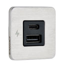 Scanstrut TILE USB-A/USB-C Interior Charging Socket - 12/24V - Stainless Steel Bezel [SC-TILE-11]