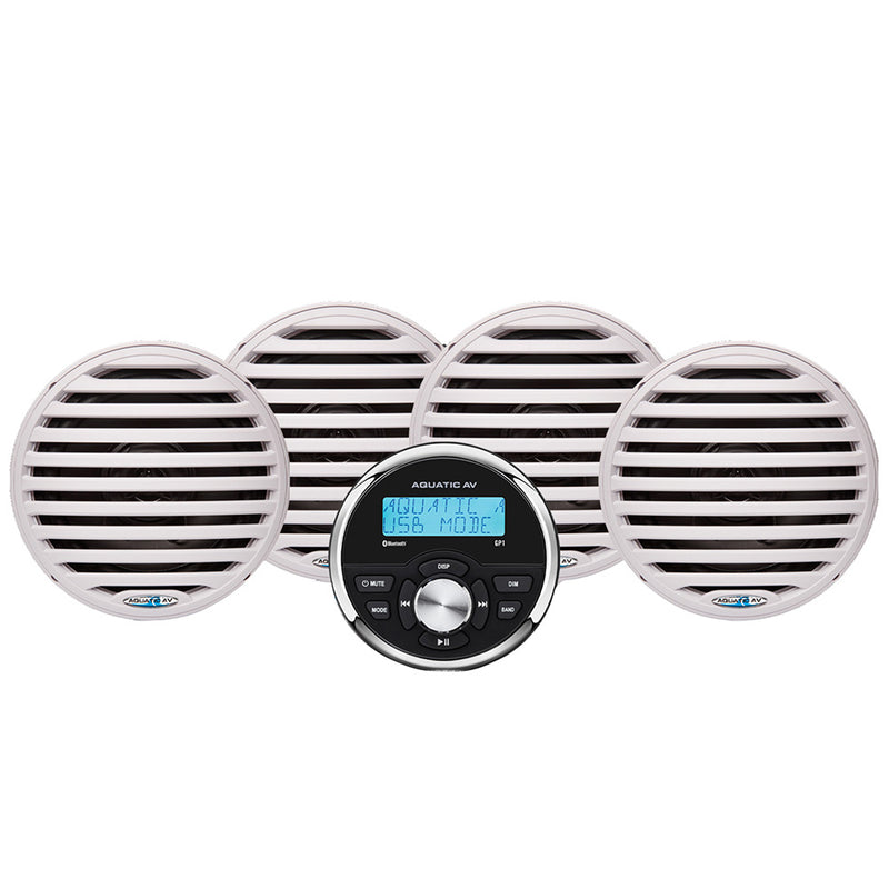 Aquatic AV Economy Gauge Stereo/Speakers Kit - White [EG200]