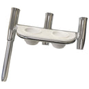Tigress Offset Triple Rod Holder w/Cup Holders - Starboard Side - Polished Aluminum [88148-1]-Angler's World