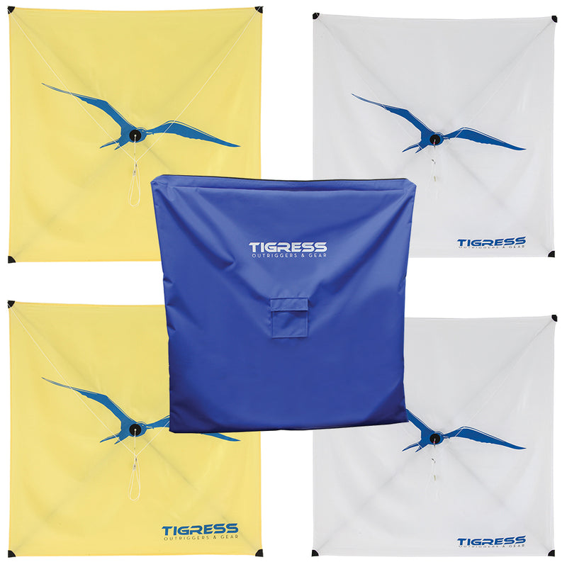 Tigress Kite Kit - 2-All Purpose Yellow, 2-Specialty White Storage Bag [KITEPKG-KIT]-Angler's World