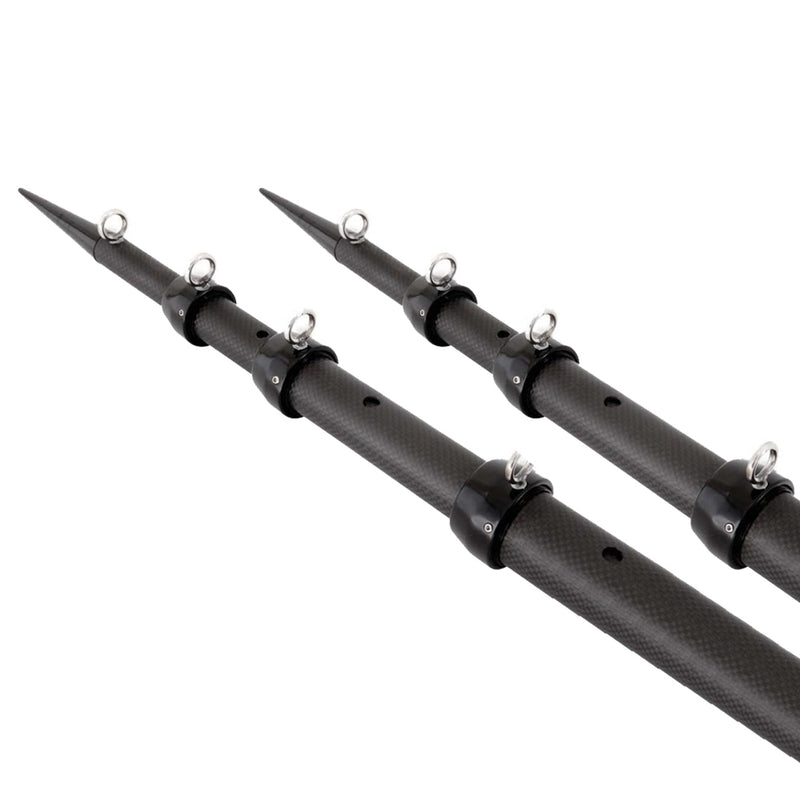 Tigress XD 3K Carbon Fiber Telescoping Outrigger Poles - 21 - Matte Black/ Black - Pair [88679-3]-Angler's World