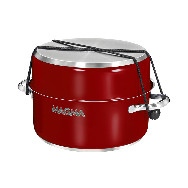 Magma Nestable 10 Piece Induction Non-Stick Enamel Finish Cookware Set - Magma Red [A10-366-MR-2-IN]-Angler's World