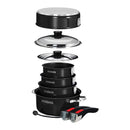 Magma Nestable 10 Piece Induction Non-Stick Enamel Finish Cookware Set - Jet Black [A10-366-JB-2-IN]-Angler's World