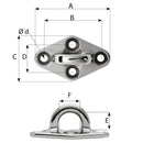 Wichard Diamond Pad Eye - Round - 60mm Length (2-23/64") - M5 Screw [6644]-Angler's World