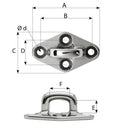 Wichard Diamond Pad Eye - Square - 79mm Length (3-7/64") - M6 Screw [6655]-Angler's World