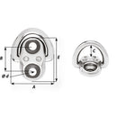 Wichard Folding Pad Eye - 6mm Diameter (15/64") - 2 Fixed Holes [6684]-Angler's World