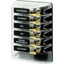 Blue Sea 5018 ST Glass Fuse Block w/out Negative Bus - 6 Circuit [5018]-Angler's World