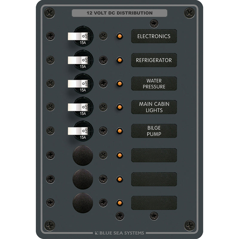 Blue Sea 8023 DC 8 Position Circuit Breaker - White Switches [8023]-Angler's World