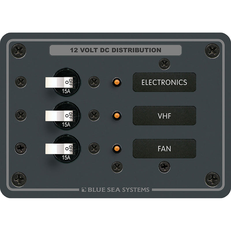 Blue Sea 8025 DC 3 Position Breaker Panel - White Switches [8025]-Angler's World