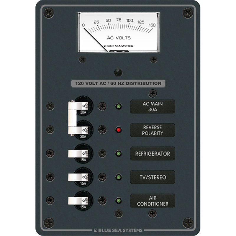 Blue Sea 8043 AC Main +3 Positions Toggle Circuit Breaker Panel - White Switches [8043]-Angler's World