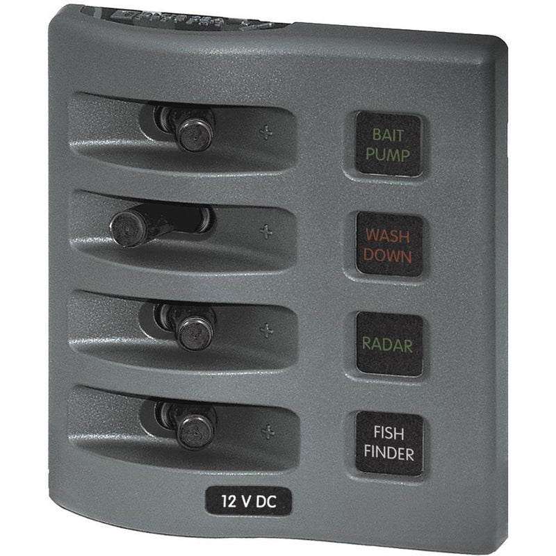 Blue Sea 4304 WeatherDeck Water Resistant Fuse Panel - 4 Position - Grey [4304]-Angler's World
