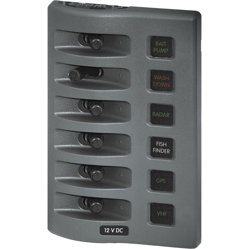 Blue Sea 4306 WeatherDeck Water Resistant Fuse Panel - 6 Position - Grey [4306]-Angler's World