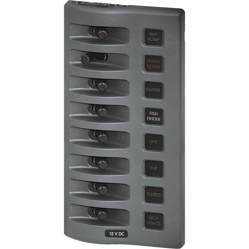 Blue Sea 4308 WeatherDeck Water Resistant Fuse Panel - 8 Position - Grey [4308]-Angler's World