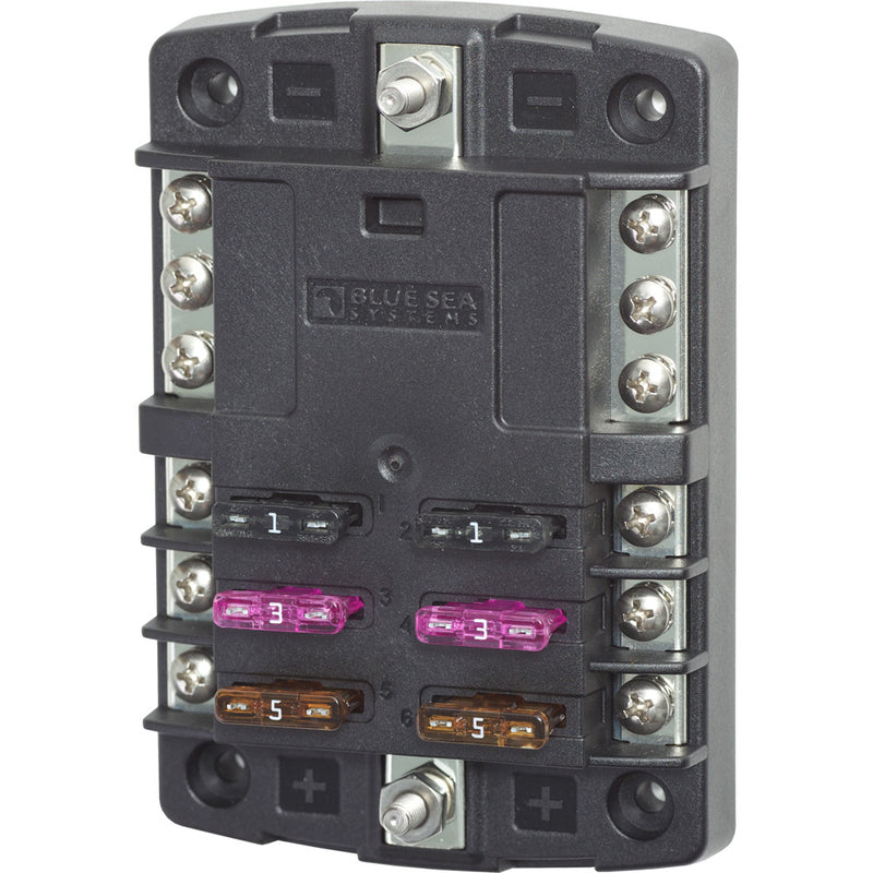 Blue Sea 5030 ST Blade Fuse Block w/o Cover - 6 Circuit w/Negative Bus [5030]-Angler's World