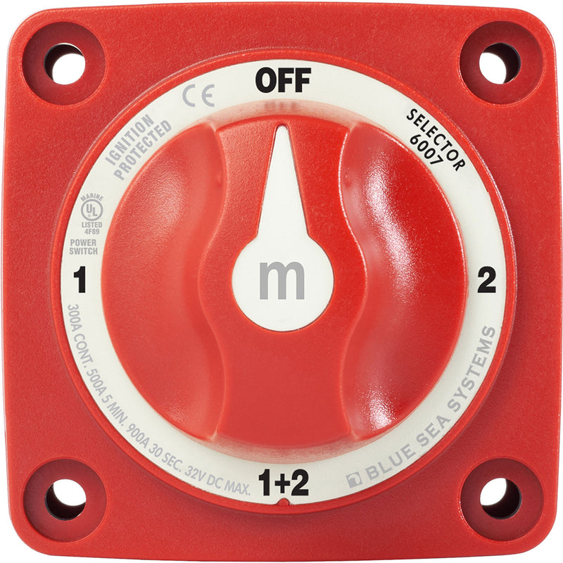 Blue Sea 6007 m-Series (Mini) Battery Switch Selector Four Position Red [6007]-Angler's World