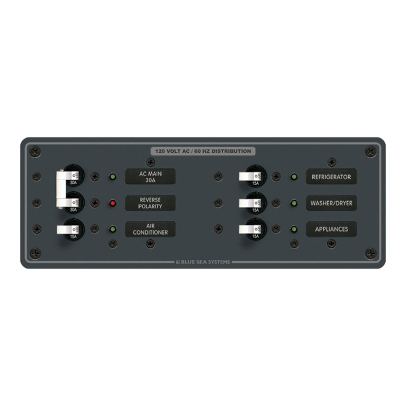Blue Sea 8099 AC Main +4 Positions Toggle Circuit Breaker Panel (White Switches) [8099]-Angler's World