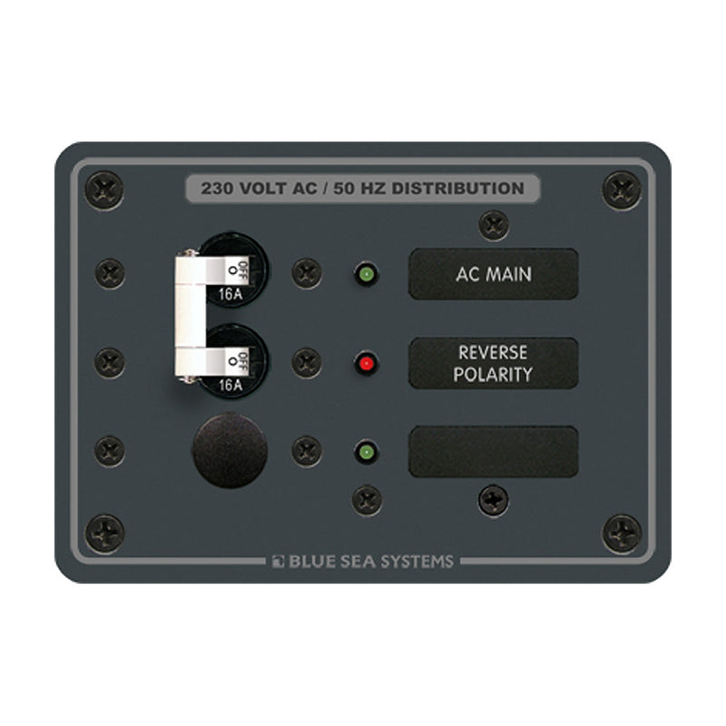 Blue Sea 8129 AC Main + Branch A-Series Toggle Circuit Breaker Panel (230V) - Main + 1 Position [8129]-Angler's World