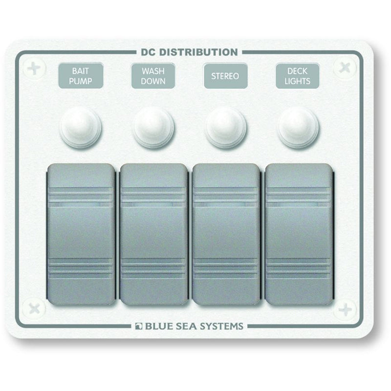 Blue Sea 8272 Water Resistant Panel - 4 Position - White - Horizontal Mount [8272]-Angler's World