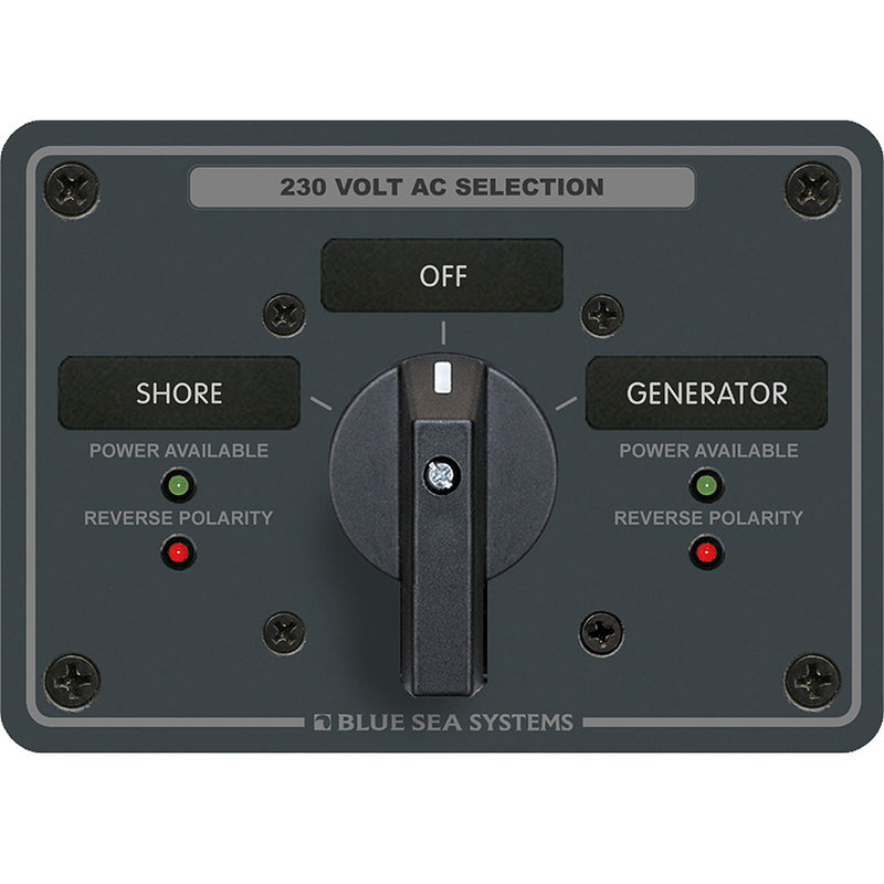 Blue Sea 8357 AC Rotary Switch Panel 65 Ampere 2 Position + OFF, 2 Pole [8357]-Angler's World
