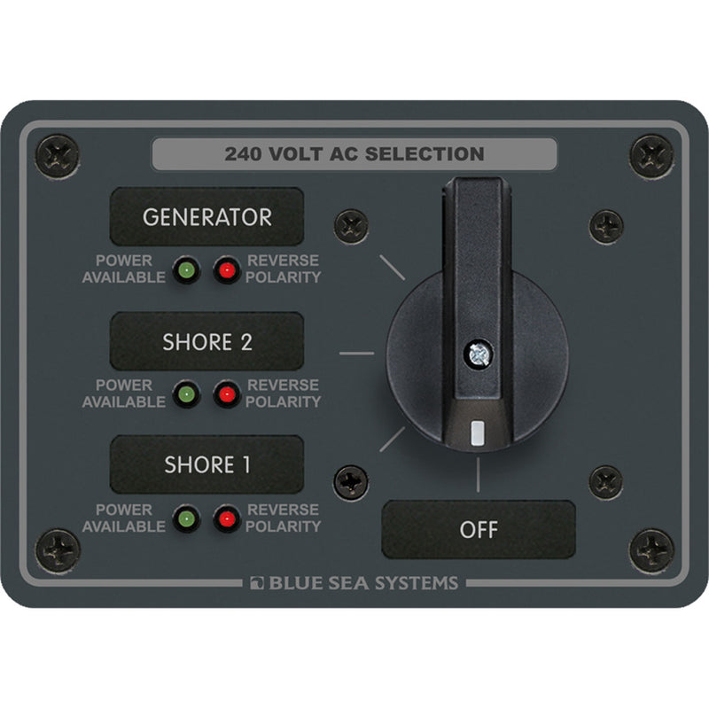 Blue Sea 8361 AC Rotary Switch Panel 65 Ampere 3 Positions + OFF, 3 Pole [8361]-Angler's World