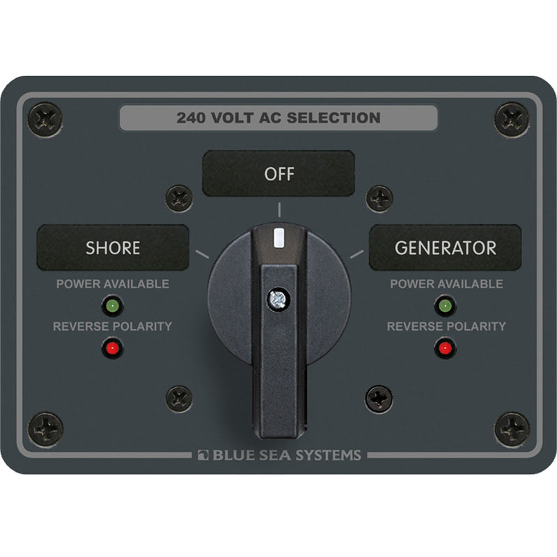 Blue Sea 8363 AC Rotary Switch Panel 65 Ampere 2 Positions + OFF, 3 Pole [8363]-Angler's World