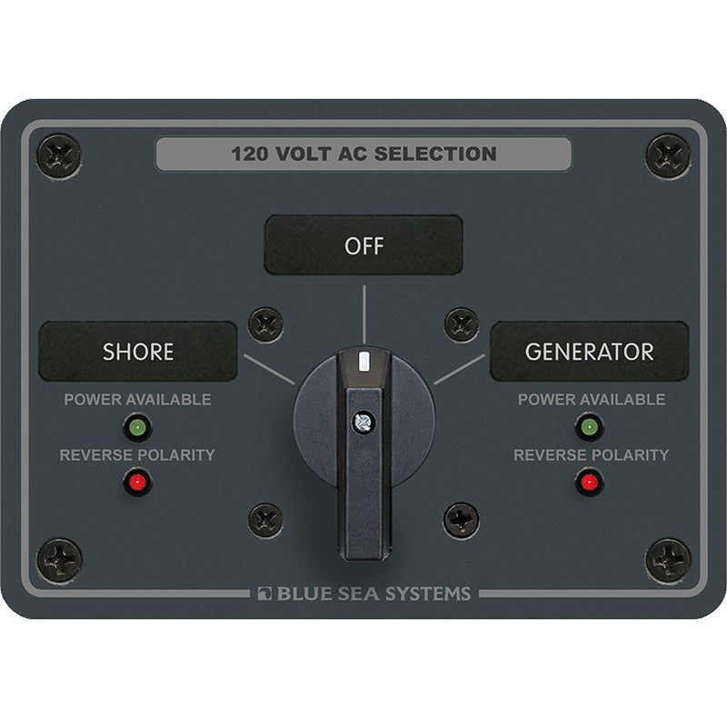 Blue Sea 8367 AC Rotary Switch Panel 30 Ampere 2 Positions + OFF, 2 Pole [8367]-Angler's World