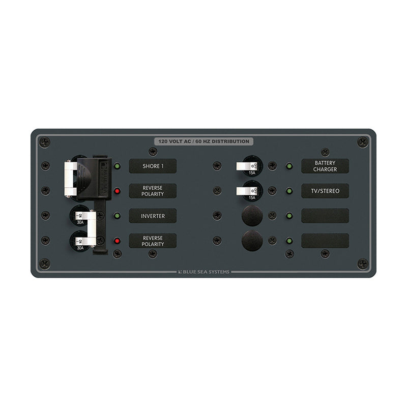 Blue Sea 8499 Breaker Panel - AC 2 Sources + 4 Positions - White [8499]-Angler's World