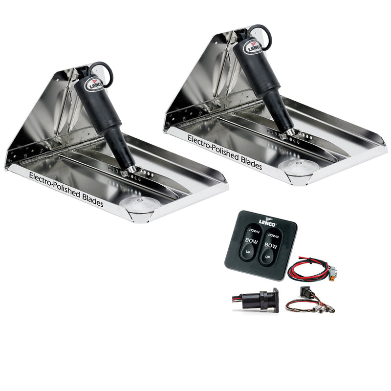 Lenco 12" x 12" Heavy Duty Performance Trim Tab Kit w/Standard Tactile Switch Kit 12V [RT12X12HD]-Angler's World