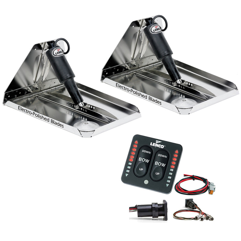 Lenco 16" x 12" Heavy Duty Performance Trim Tab Kit w/LED Indicator Switch Kit 12V [RT16X12HDI]-Angler's World