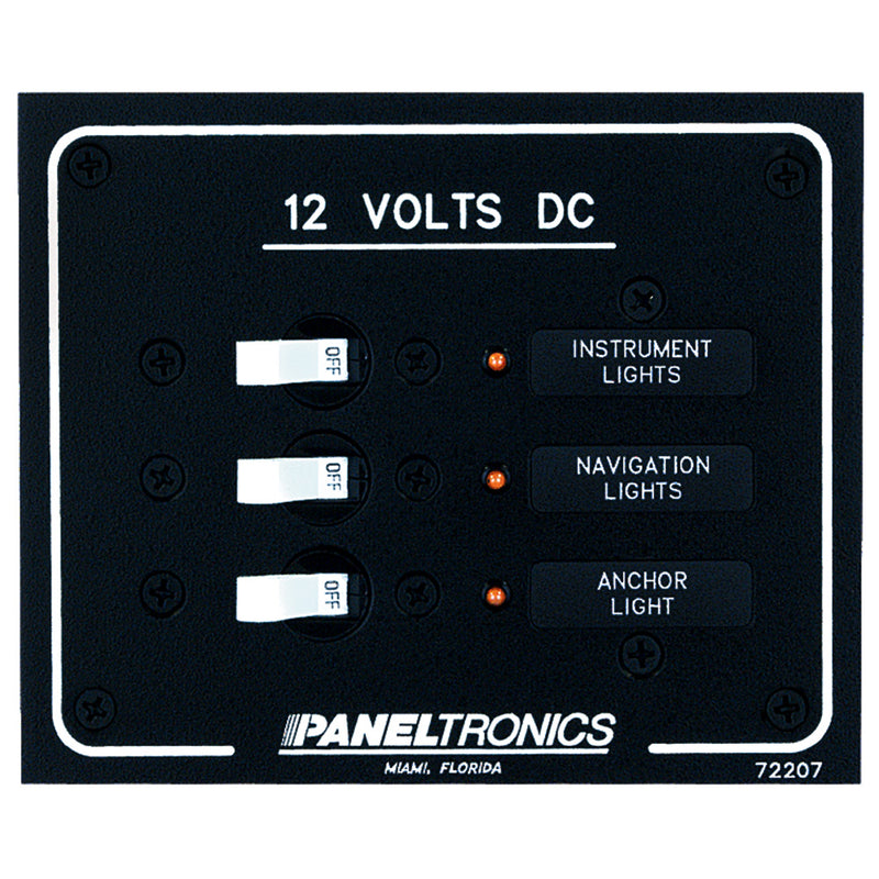 Paneltronics Standard DC 3 Position Breaker Panel w/LEDs [9972207B]-Angler's World