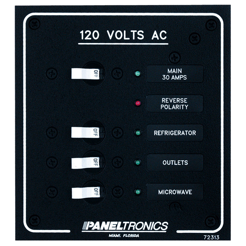 Paneltronics Standard AC 3 Position Breaker Panel & Main w/LEDs [9972313B]-Angler's World