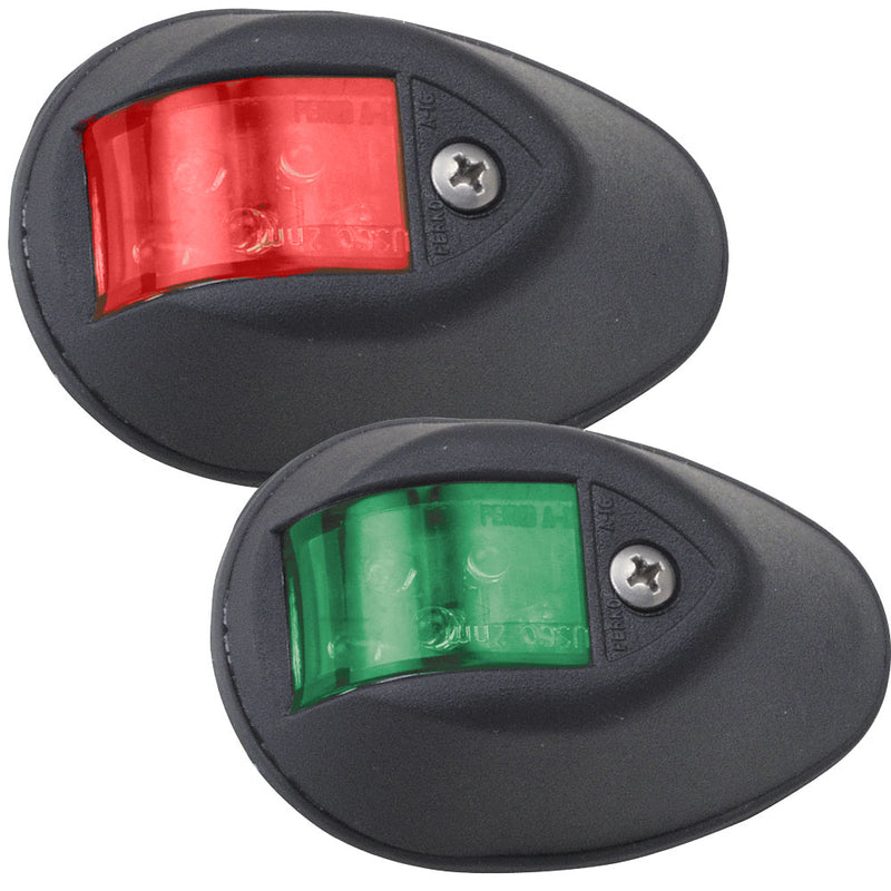 Perko LED Sidelights - Red/Green - 12V - Black Housing [0602DP1BLK]-Angler's World