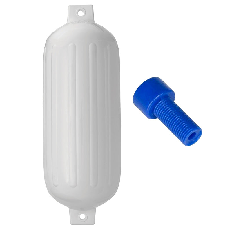 Polyform G-6 Twin Eye Fender 11" x 30" - White w/Adapter [G-6-WHITE]-Angler's World