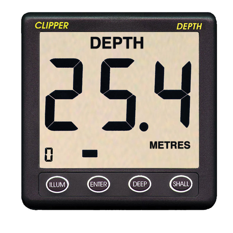 Clipper Depth Instrument w/Thru Hull Transducer & Cover [CL-D]-Angler's World