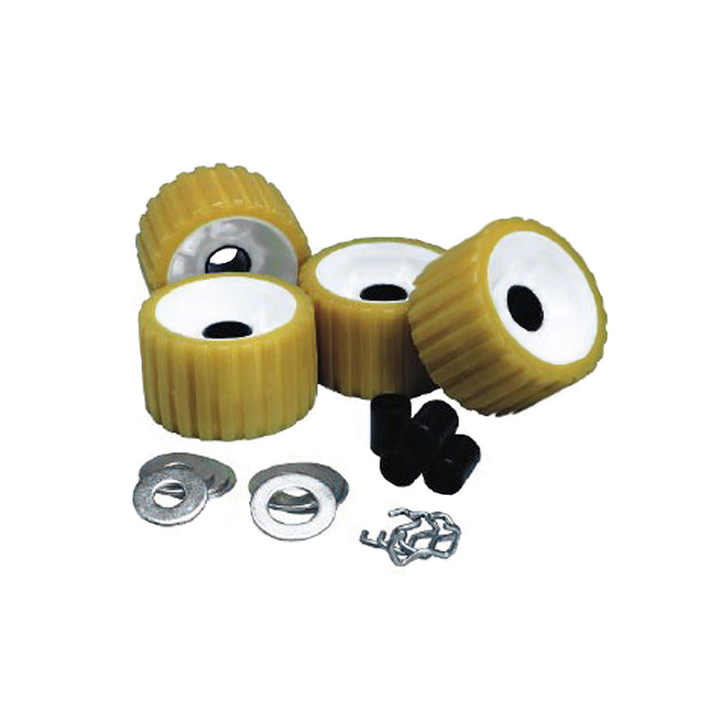 C.E. Smith Ribbed Roller Replacement Kit - 4 Pack - Gold [29310]-Angler's World