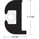 TACO Flex Vinyl Rub Rail Kit - Black w/White Insert - 50' - 1-1/16" x 11/16" [V11-0809BWK50-2]-Angler's World