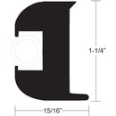 TACO Flex Vinyl Rub Rail Kit - Black w/White Insert - 50' - 1-1/4" x 15/16" [V11-3447BWK50-2]-Angler's World