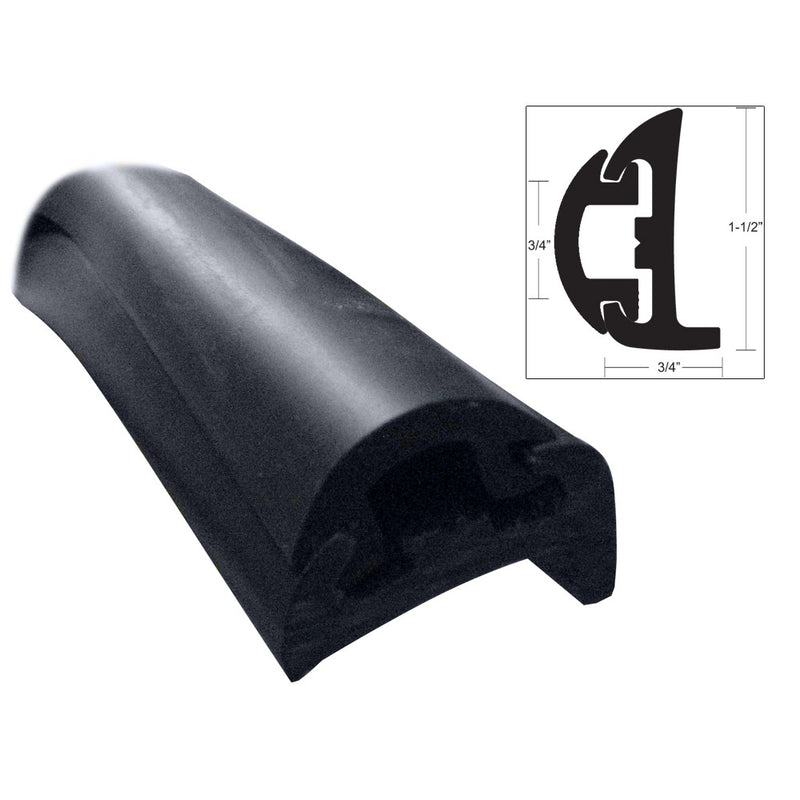 TACO Semi-Rigid Rub Rail Kit - Black w/Black Insert - 50' [V11-9795BBK50D-2]-Angler's World