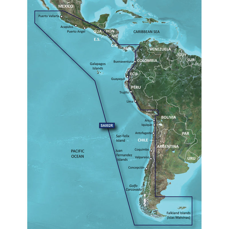 Garmin BlueChart g3 Vision HD - VSA002R - South America West Coast - microSD/SD [010-C1063-00]-Angler's World