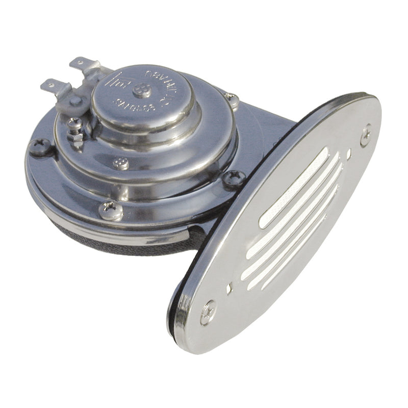 Schmitt Marine Mini Stainless Steel Single Drop-In Horn w/Stainless Steel Grill - 12V High Pitch [10051]-Angler's World