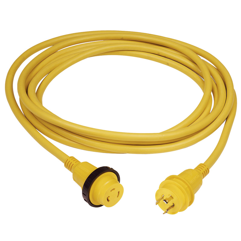 Marinco 30 Amp PowerCord PLUS Cordset w/Power-On LED - Yellow 50ft [199119]-Angler's World
