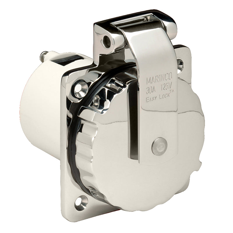 Marinco 303SSEL-B 30A Power Inlet - Stainless Steel - 125V [303SSEL-B]-Angler's World