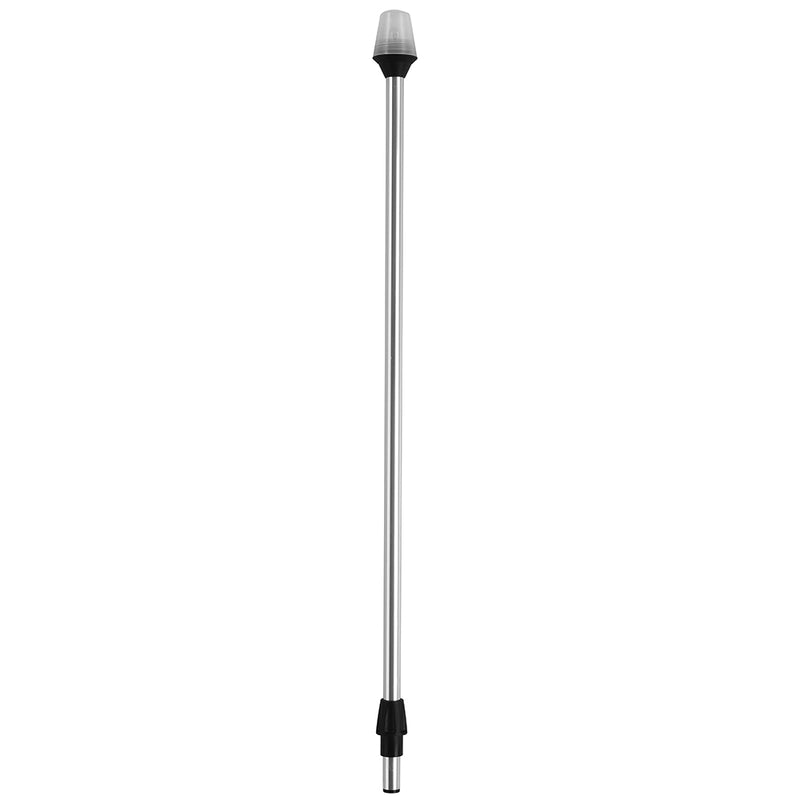 Attwood Frosted Globe All-Around Pole Light w/2-Pin Locking Collar Pole - 12V - 30" [5110-30-7]-Angler's World