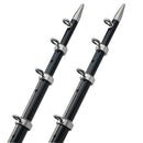 TACO 15' Telescopic Outrigger Poles HD 1-1/2" - Black/Silver [OT-0542BKA15-HD]-Angler's World