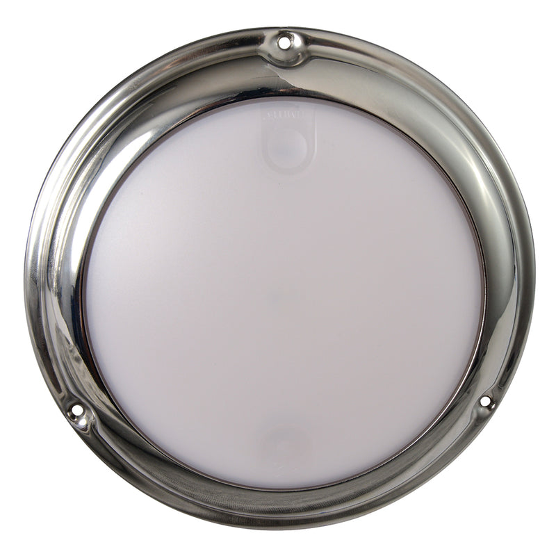 Lumitec TouchDome - Dome Light - Polished SS Finish - 2-Color White/Red Dimming [101098]-Angler's World