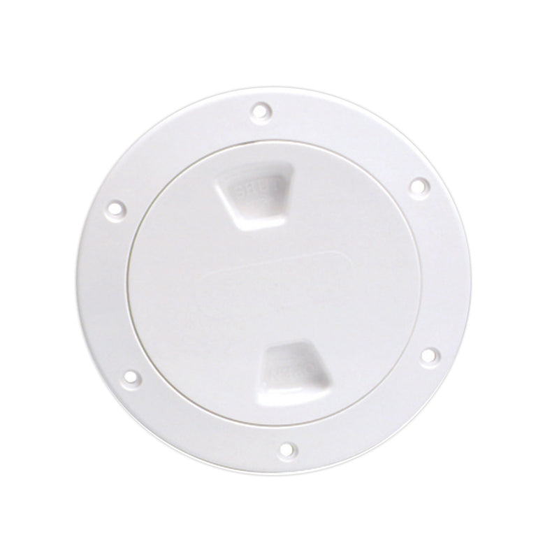Beckson 4" Smooth Center Screw-Out Deck Plate - White [DP40-W]-Angler's World